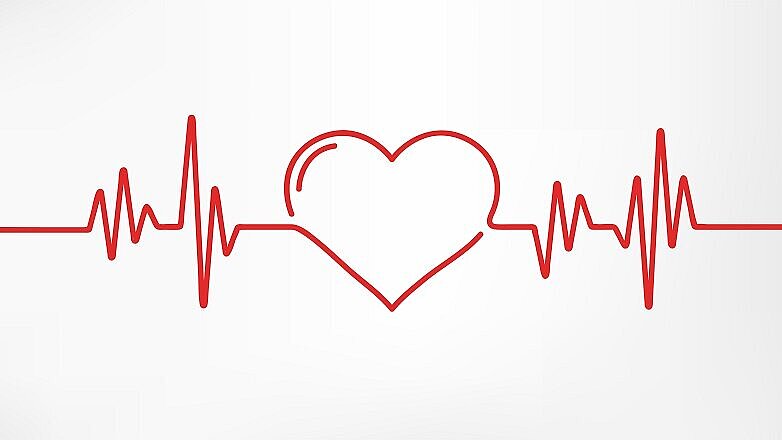 Heart pulse. Red and white colors. Heartbeat lone, cardiogram. Beautiful healthcare, medical background. Modern simple design. Icon. sign or logo. Flat style vector illustration.